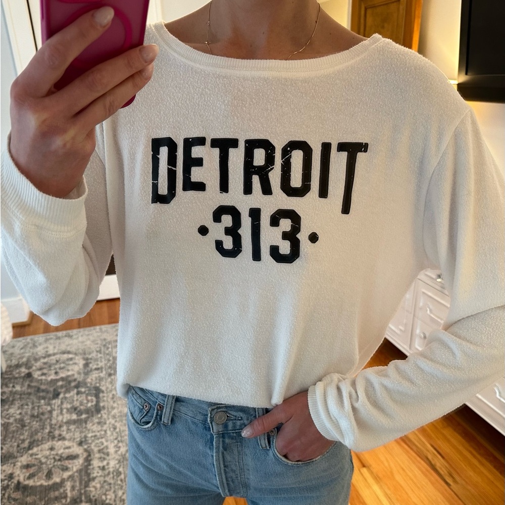 White Detroit 313 Sweatshirt